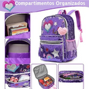 Mochila Infantil para Meninas Super Shine Com Lantejoulas + Estojo e Lancheira de Brinde