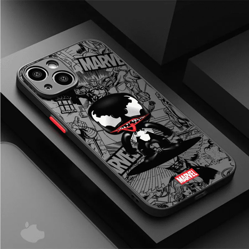 Capinha de Celular para Iphone Marvel Superheroes Cartoon Style