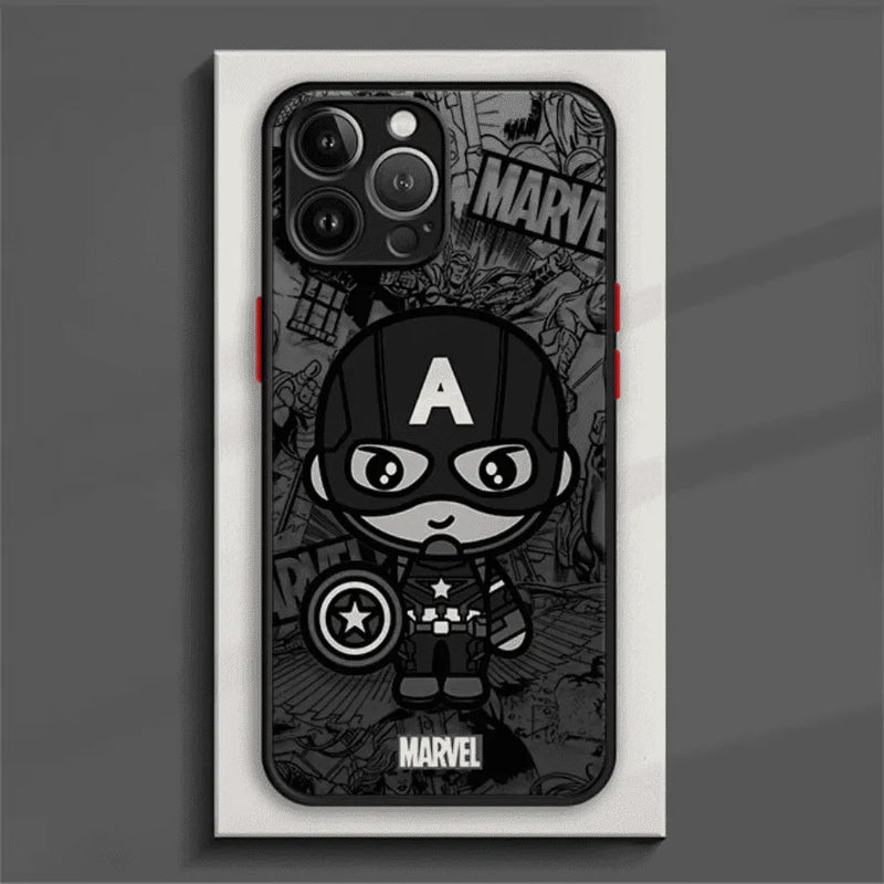 Capinha de Celular para Iphone Marvel Cartoon Black