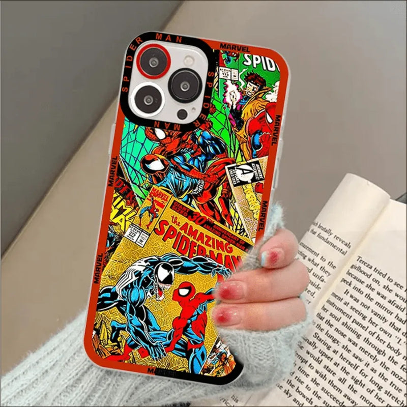 Capinha de Celular para Iphone Homem Aranha Quadrinhos Marvel