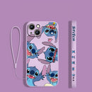 Capinha de Celular em Silicone para Iphone com Cordão Disney "Cade O Stich?"