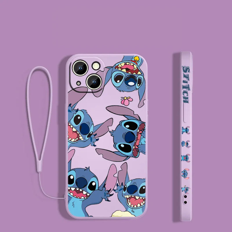 Capinha de Celular em Silicone para Iphone com Cordão Disney "Cade O Stich?"