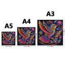 Quebra-Cabeça de Madeira Inova WOOD PUZZLE - Beija-flor Psicodélico | Diversão com Diversos Benefícios