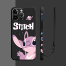 Capinha Iphone Casal Stitch e Angel - Case de Alta Proteção e Com Cordão de Brinde