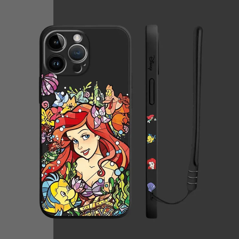 Capinha Iphone Princesa Ariel - Case de Alta Proteção e Com Cordão de Brinde