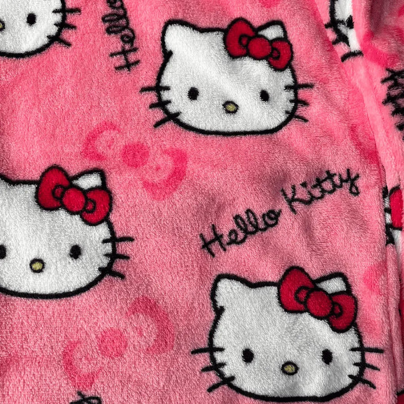 Calça de Pijama Peluciada Pijama Feminino Hello Kitty