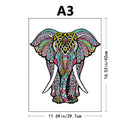 Quebra-Cabeça de Madeira Inova WOOD PUZZLE - Elefante Psicodélico | Diversão com Diversos Benefícios para Crianças e Idosos