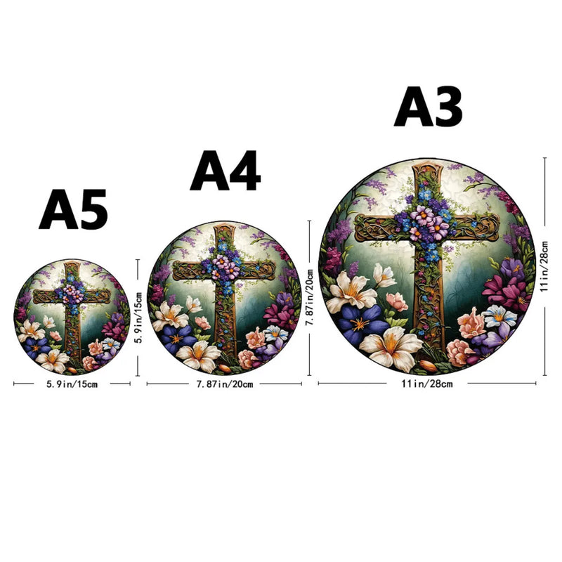 Quebra-Cabeça de Madeira Inova WOOD PUZZLE - Cruz Florida | Diversão com Diversos Benefícios