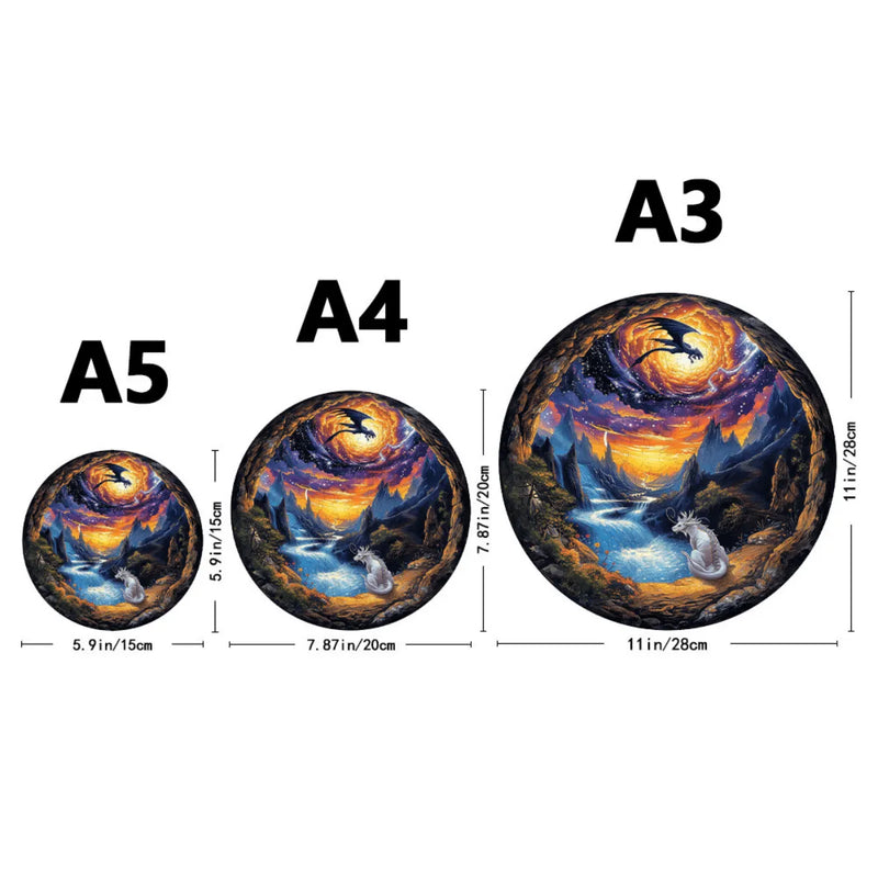 Quebra-Cabeça de Madeira Inova WOOD PUZZLE - Dragões das Montanhas | Diversão com Diversos Benefícios para Crianças e Idosos