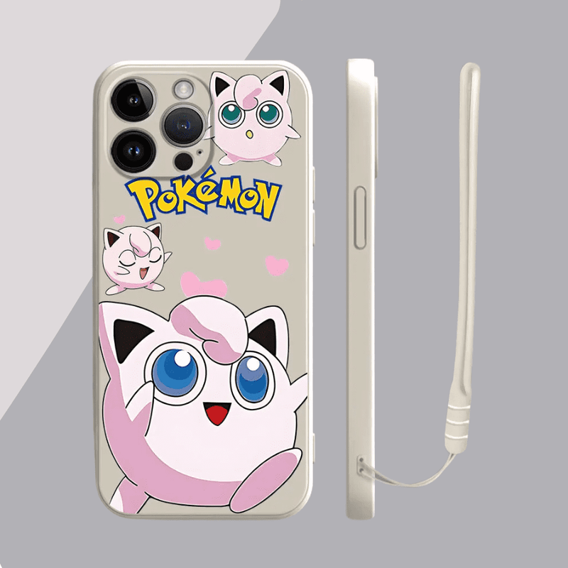 Capinha Iphone Pikachu e Jigglypuff - Case de Alta Proteção Com Cordão de Brinde