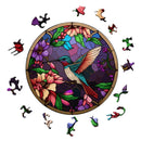 Quebra-Cabeça De Madeira Inova WOOD PUZZLE - Vitral De Beija-Flor | Diversão Com Diversos Benefícios