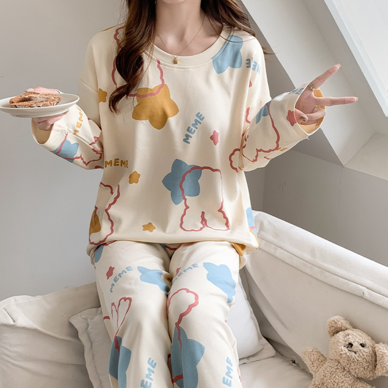 Pijama Feminino Peaceful Evenings - Conjunto Com Calça e Camisa Longa em Algodão | Macio, Leve e Super Confortável