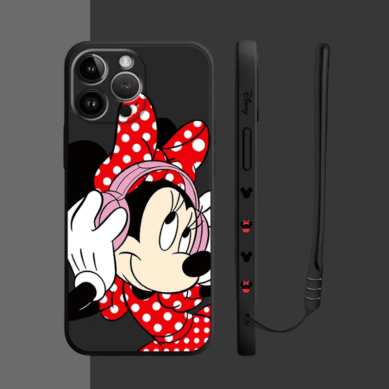Capinha Iphone Casal Mickey e Minnie Músicos - Case de Alta Proteção e Com Cordão de Brinde