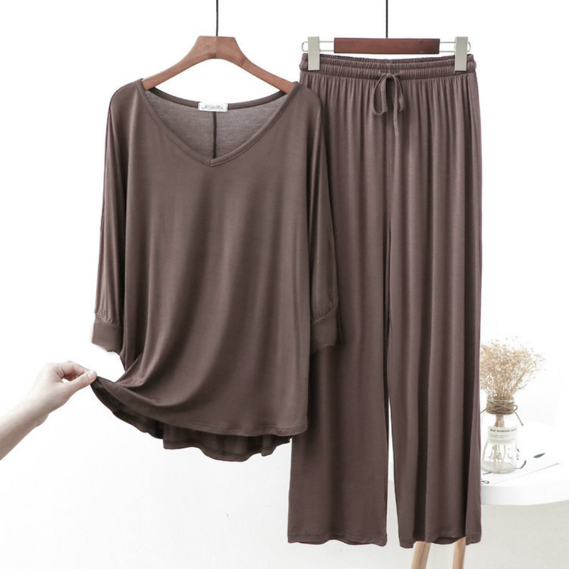 Pijama Feminino Dream Weave - Conjunto Com Calça e Camisa Longa em Algodão | Macio, Leve e Super Confortável