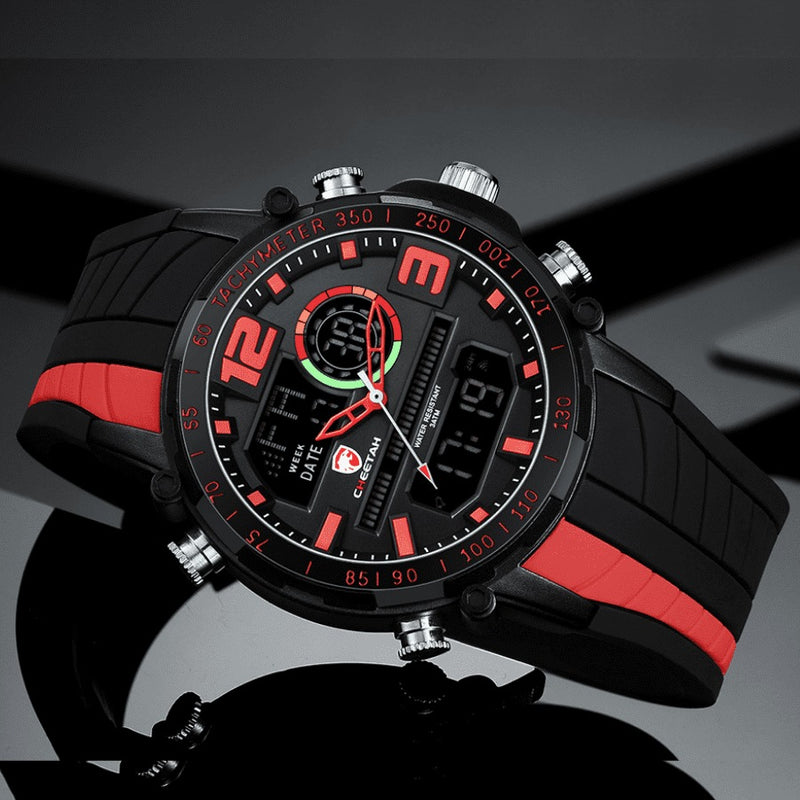 Relógio Masculino CHEETAH DIGITAL - Design Esportivo, Cronógrafo, Mostrador Digital Luminoso, Calendário e à Prova D'água