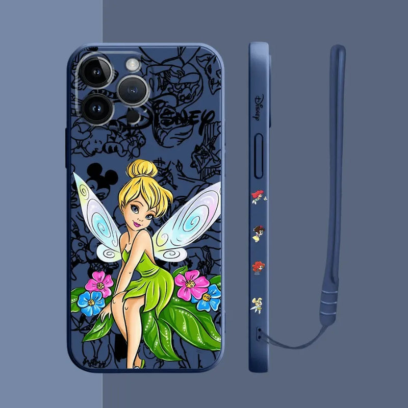 Capinha Iphone Ariel e Tinker Bell - Case de Alta Proteção e Com Cordão de Brinde