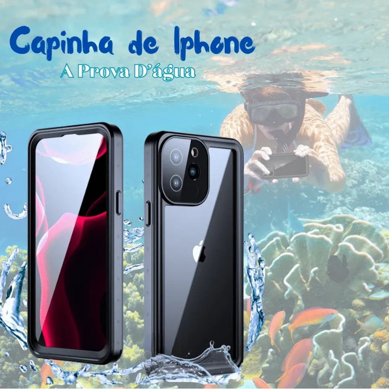 Capinha de Celular para IPhone 100% à Prova D'água e proteção Anti-Impacto com Bracelete Flutuante