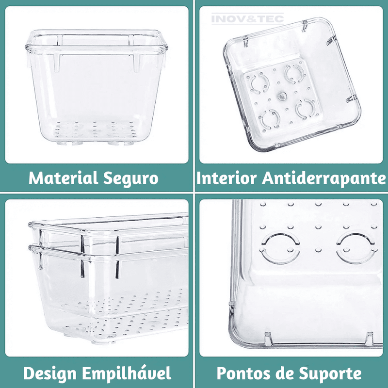Kit Organizadores Em Acrílico Premium - Organize Suas Gavetas, Maquiagem e Muito Mais Com Estilo e Praticidade