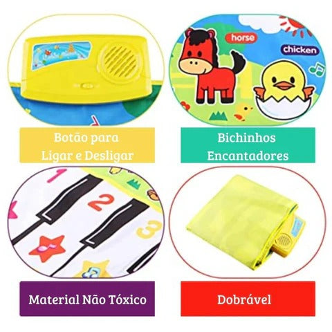 Tapete Musical Infantil e Educativo com Sons de Piano e Animais MEU TAPETE MÁGICO