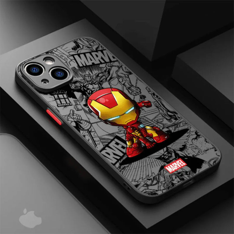 Capinha de Celular para Iphone Marvel Superheroes Cartoon Style