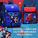 Mochila Escolar Infantil Premium com Almodas Respiráveis Super heróis Capitão América e Homem Aranha