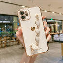 Capinha de Celular para Iphone com Bracelete de Segurança em Corações