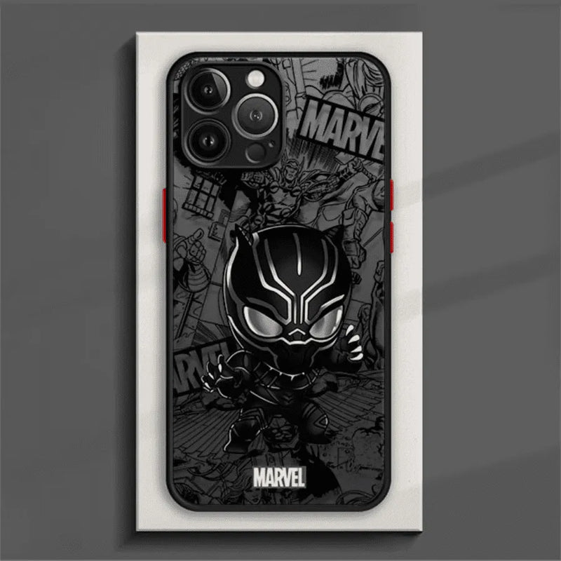Capinha de Celular para Iphone Marvel Cartoon Black