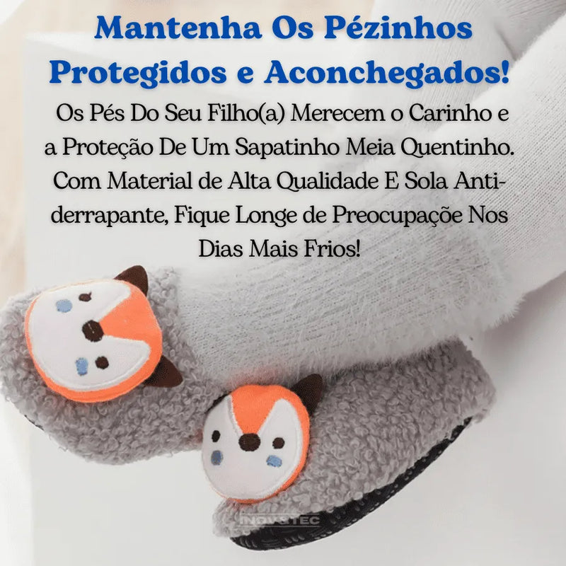 Sapatinho Meia De Inverno "Pezinho  Pelúcia"- Super Confortável, Quentinho e Antiderrapante
