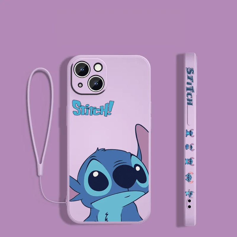 Capinha de Celular em Silicone para Iphone com Cordão Disney "Cade O Stich?"