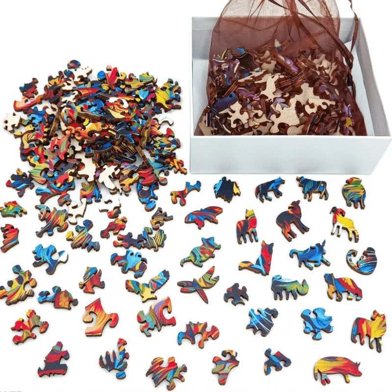 Quebra-Cabeça De Madeira Inova WOOD PUZZLE - Arara Na Floresta | Diversão Com Diversos Benefícios Para Crianças e Idosos