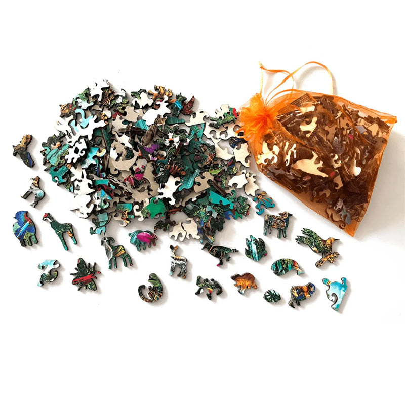 Quebra-Cabeça de Madeira Inova WOOD PUZZLE - Borboleta Azul | Diversão com Diversos Benefícios para Crianças e Idosos