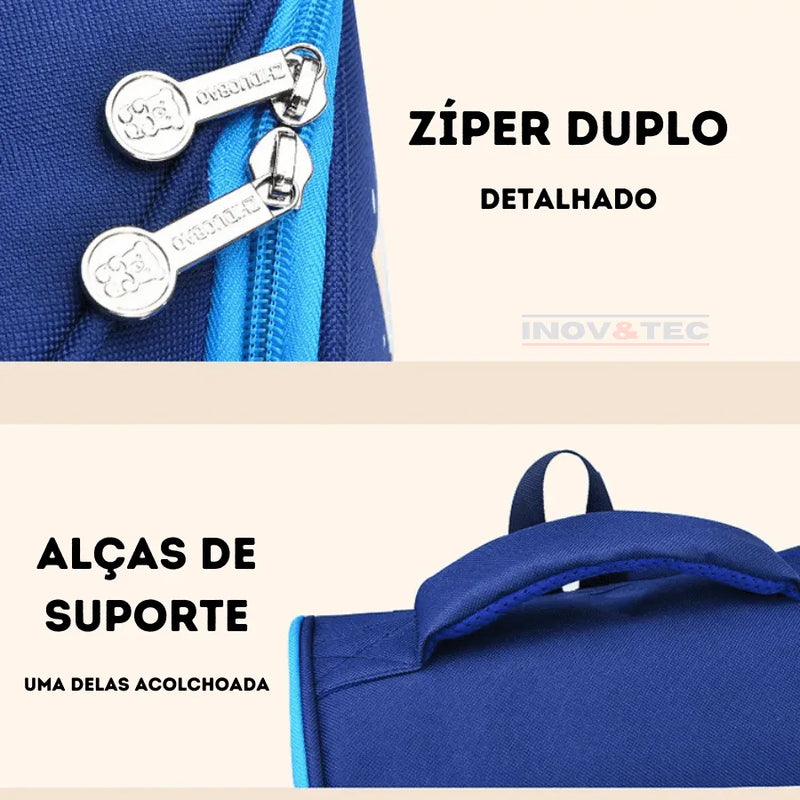 Mochila Infantil Premium Impermeável Unisex - Aventura Espacial Na Escola + Brinde