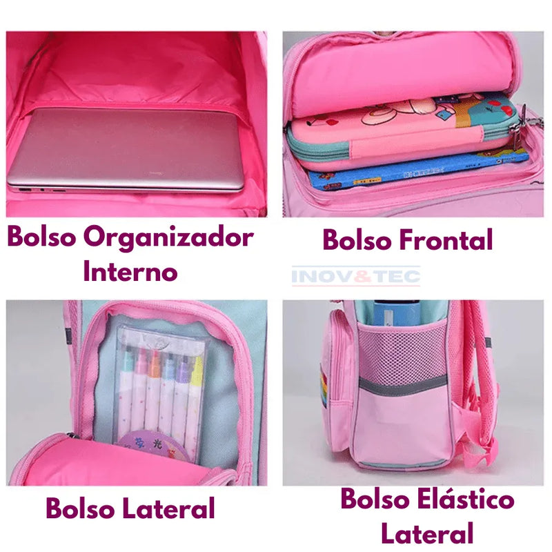 Mochila infantil de Unicórnio - Brilhe Como Um Arco-íris