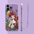 Capinha Iphone Princesa Ariel - Case de Alta Proteção e Com Cordão de Brinde