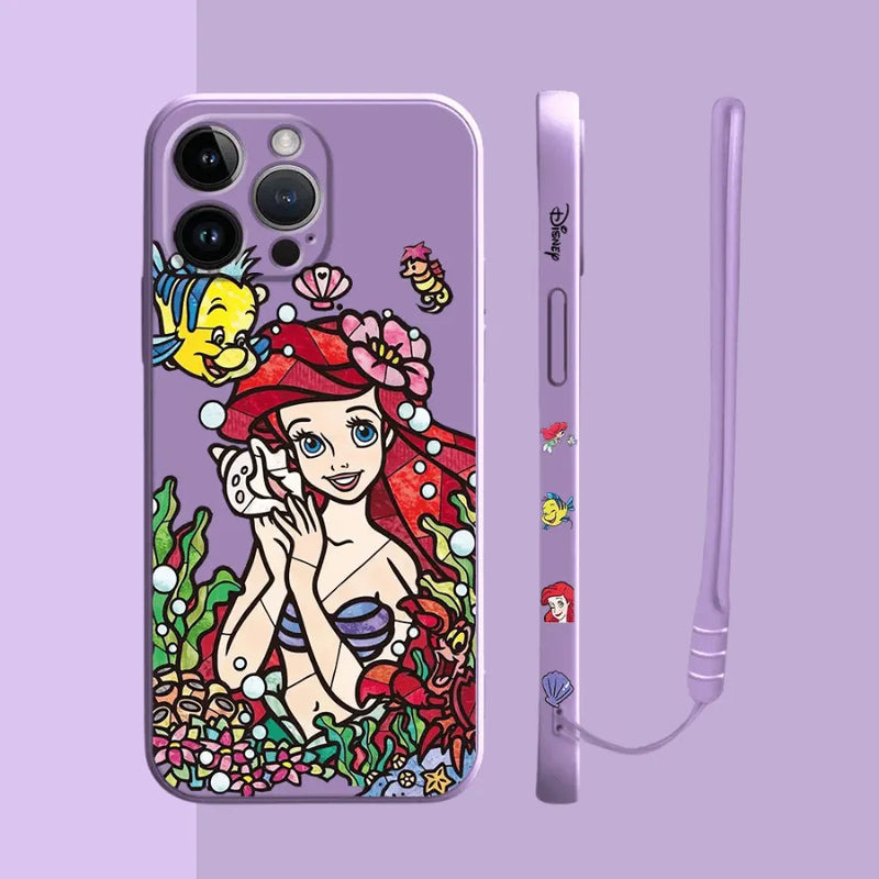 Capinha Iphone Princesa Ariel - Case de Alta Proteção e Com Cordão de Brinde