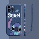 Capinha Iphone Casal Stitch e Angel - Case de Alta Proteção e Com Cordão de Brinde