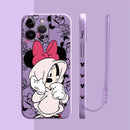 Capinha Iphone Mickey e Minnie de Moletom - Case de Alta Proteção e e Com Cordão de Brinde