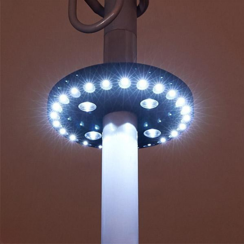 Luminaria com 28 LEDs e 3 Modos de Iluminação para Guarda-Sol