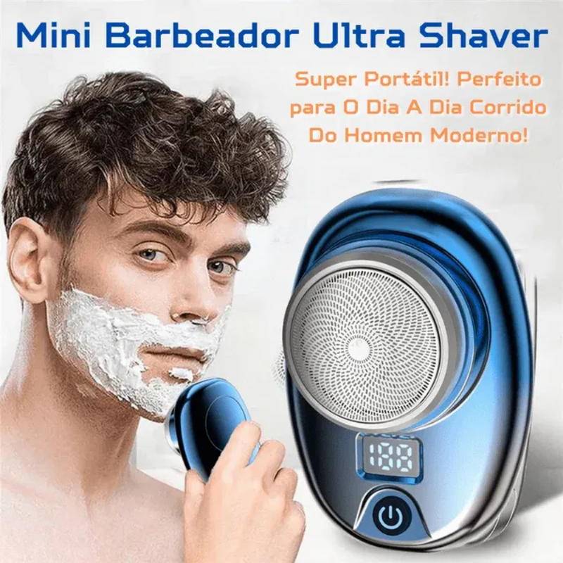 Barbeador Elétrico Portátil com Display de Bateria Digital sem Fio ULTRA SHAVER