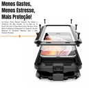 Capinha de Celular para IPhone com Vidro Temperado e Estrutura de Alumínio com Proteção 360° Metal Armor