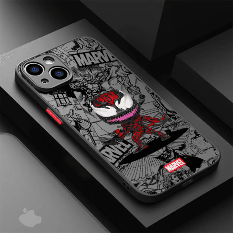 Capinha de Celular para Iphone Marvel Superheroes Cartoon Style