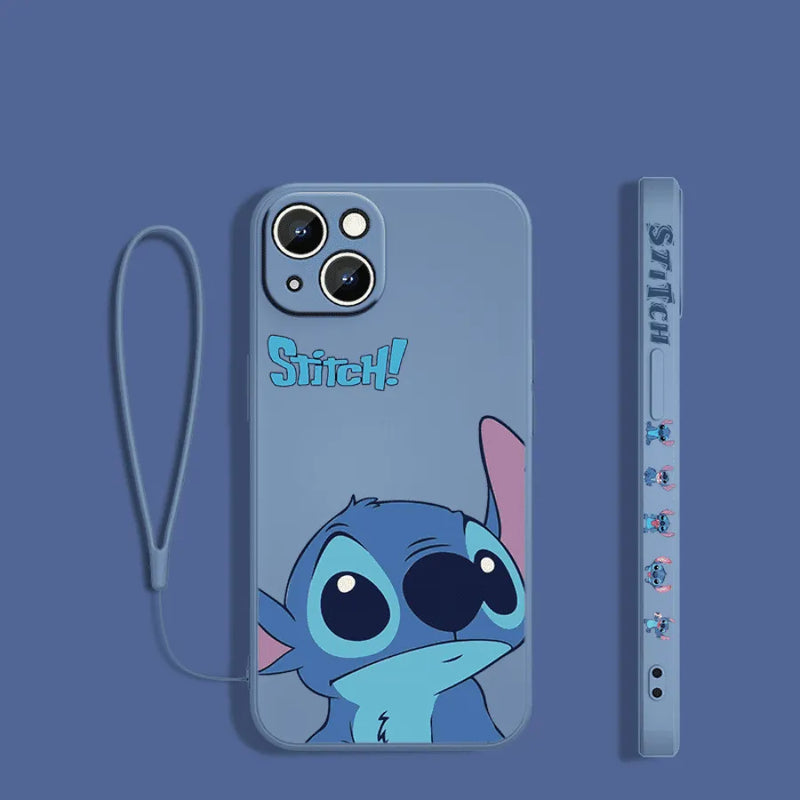 Capinha de Celular em Silicone para Iphone com Cordão Disney "Cade O Stich?"