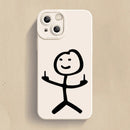 Capinha Iphone Stick Man Dedo Do Meio De Silicone - Case de Alta Proteção e Resistência