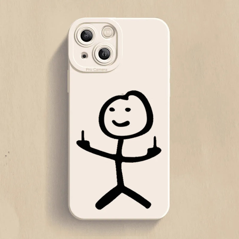 Capinha Iphone Stick Man Dedo Do Meio De Silicone - Case de Alta Proteção e Resistência