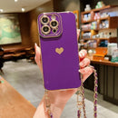 Capinha de Celular para Iphone com Cordão Love Heart Necklace