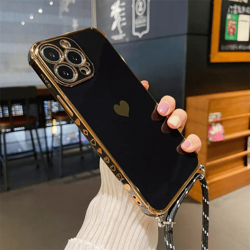 Capinha de Celular para Iphone com Cordão Love Necklace