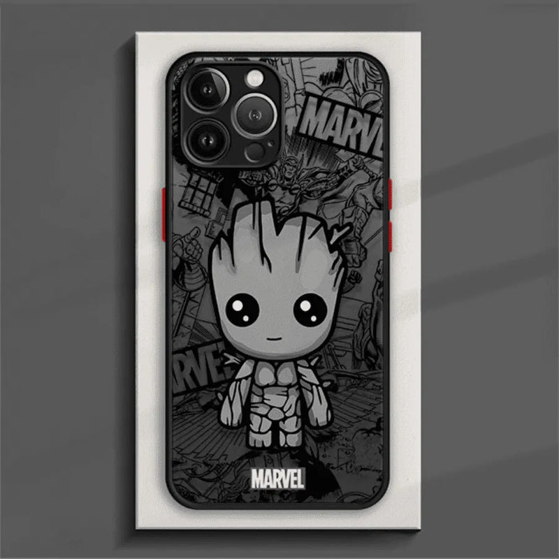 Capinha de Celular para Iphone Marvel Cartoon Black