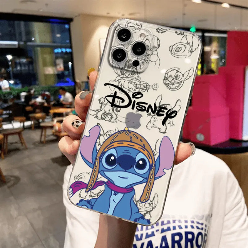 Capinha Love Stitch Disney para Iphone - Case Translúcida De Alta Proteção