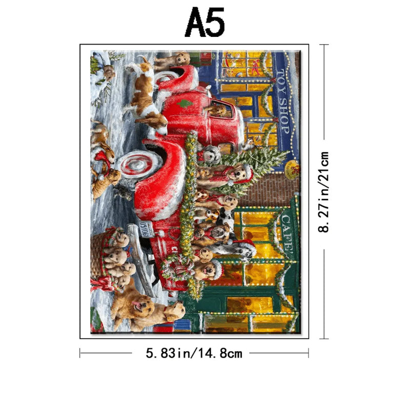 Quebra-Cabeça de Madeira Inova WOOD PUZZLE - Cachorros Natalinos | Diversão com Diversos Benefícios