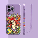Capinha Iphone Princesa Ariel - Case de Alta Proteção e Com Cordão de Brinde